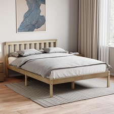 Wooden Pine White Milan Bed