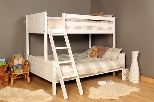 White triple bunk bed - white,