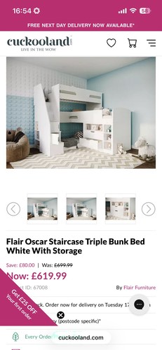 Triple bunk bed with single - bunk,