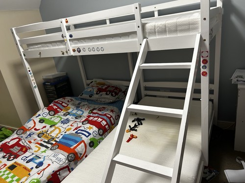 Triple bunk bed - bed, ladder