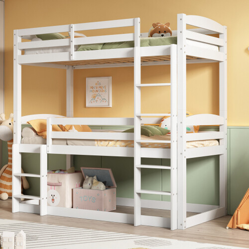 Triple bunk beds solid pine - beds,