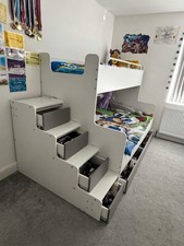 White Triple Staircase Bunk