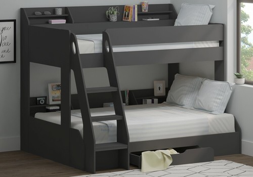 Marion grey triple bunk bed - grey,